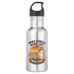 Corgi Lover Shirt Vintage Engraving Dog Quote Desi Stainless Steel Water Bottle