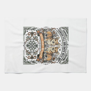 Corgi Lover Shirt Vintage Engraving Funny Dog Desi Kitchen Towel