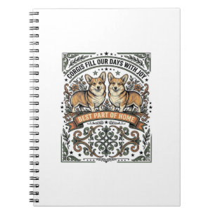 Corgi Lover Shirt Vintage Engraving Funny Dog Desi Notebook