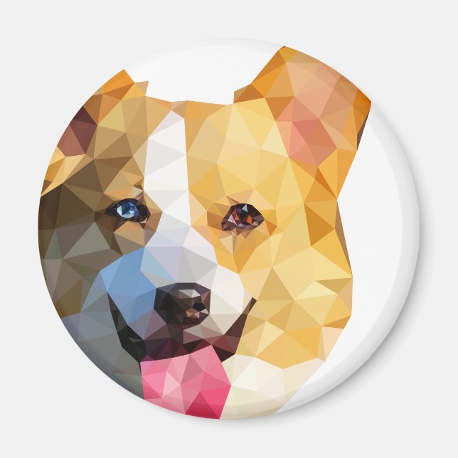 Corgi Low Poly Art Magnet (Front)