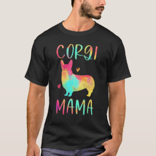 Corgi Mama Colorful Welsh Corgi Dog Mom T-Shirt