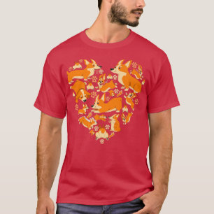 Corgi Merchandise for Pet Dog Lovers Shaped Orange T-Shirt