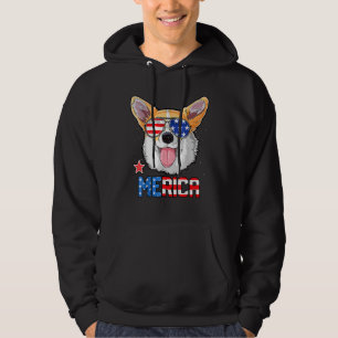Corgi Merica 4th Of July Kids Boys Girls Dog Puppy Hoodie