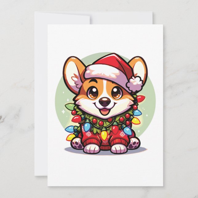 Corgi Merry Christmas Winter Animals Cute Corgis  Holiday Card (Front)