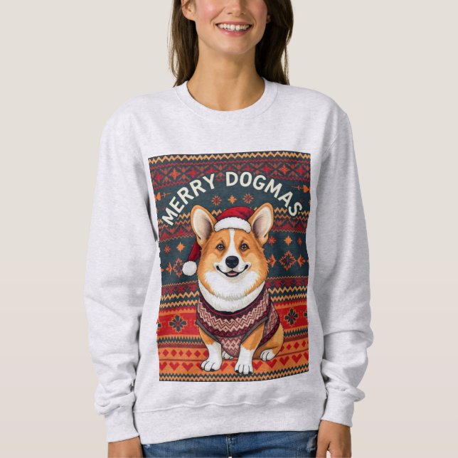 Corgi Merry Dogmas Sweatshirt (Front)