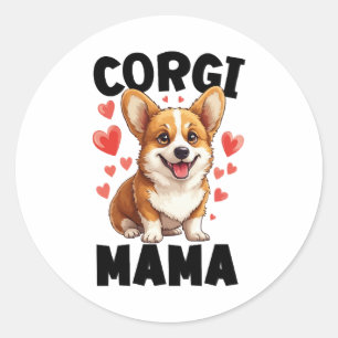Corgi Mom - Cute Corgi Mama Classic Round Sticker