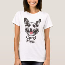 Corgi Mom Cute Dog Animal Face T-Shirt