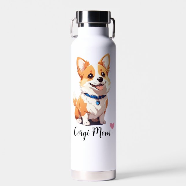 Corgi Mom Dog Copper Vacuum  Water Bottle (Front)