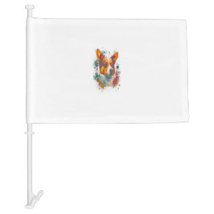 Corgi Mom Dog Lover Colorful Artistic Corgi Owner Car Flag