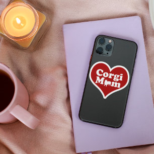 Corgi Mom Heart Sticker