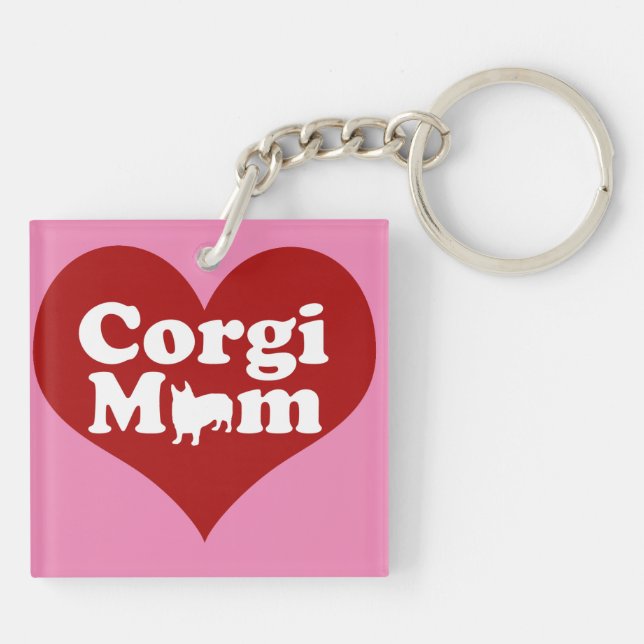 Corgi Mom Keychain (Back)