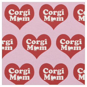 Corgi Mom Pretty Pink Fabric