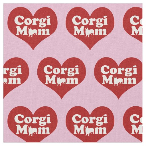 Corgi Mom Pretty Pink Fabric