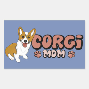 Corgi Mom Rectangular Sticker