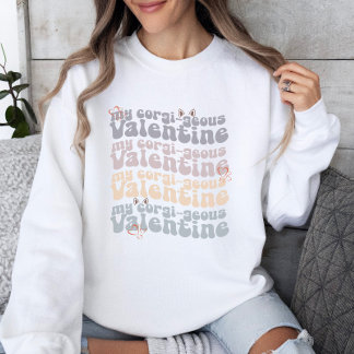 Corgi Mom Retro Valentine's Day Customizable Sweatshirt