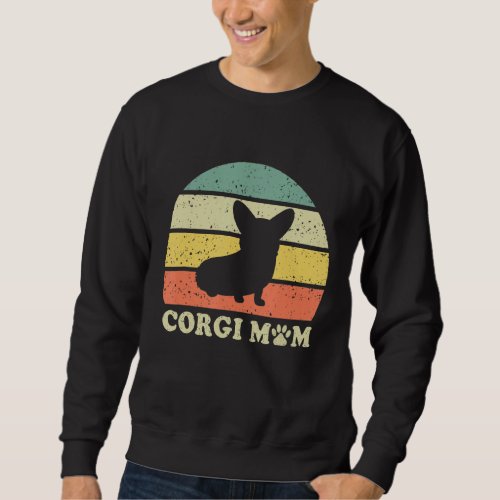 Corgi Mom Retro Vintage Retro Corgi Mom Dog Mother Sweatshirt