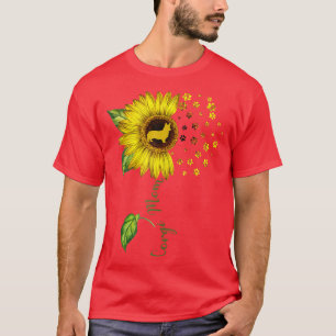 Corgi Mom Sunflower Corgi Lover Gifts Dog Mom Mama T-Shirt