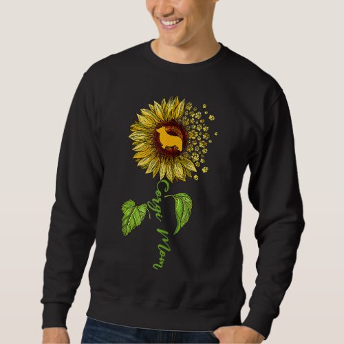 Corgi Mom Sunflower Corgi Lovers Dog Mom Mama Sweatshirt