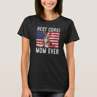 Corgi Mom Usa American Flag Corgi Dog Owner T-Shirt