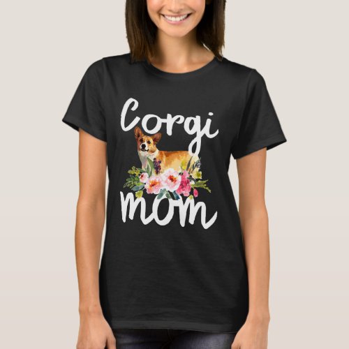Corgi Mom Welsh Corgi Dog Owner Floral  1239 T_Shirt