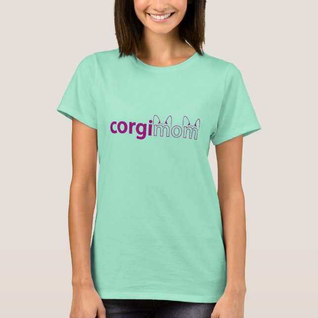 Corgi Mom Womens Ringer Tee (Front)