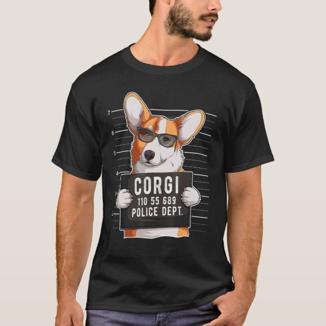 Corgi Mugshot Dog   T-Shirt (Front)