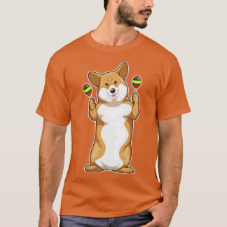 Corgi Musician Maracas Music T-Shirt