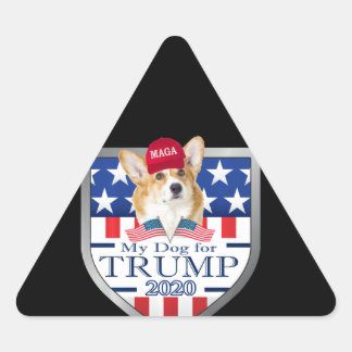Corgi | My Dog Trump 2020 Corgi Long Sleeve Triangle Sticker