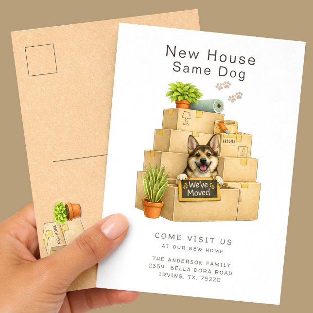 Corgi New House Moving Announcement Postcard (Creator Uploaded)