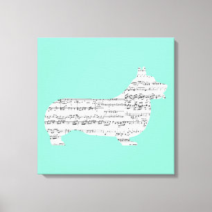 Corgi Notes Canvas Print