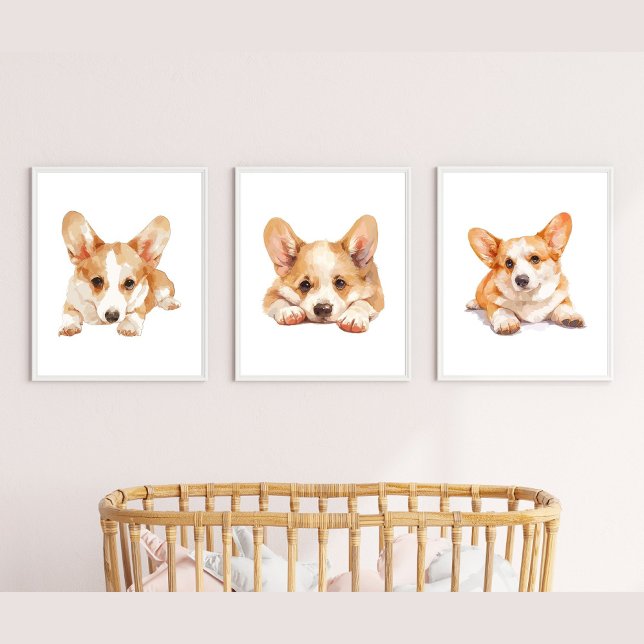 Corgi Nursery Decor, Corgi Wall Art Sets (Creator Uploaded)