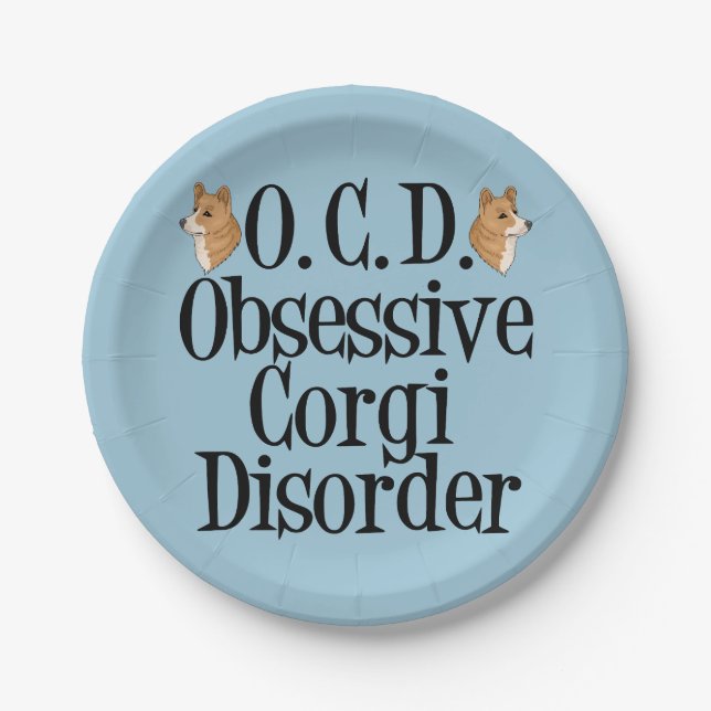 Corgi Obsessed Paper Plates (Front)