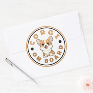 CORGI on board Classic Round Sticker