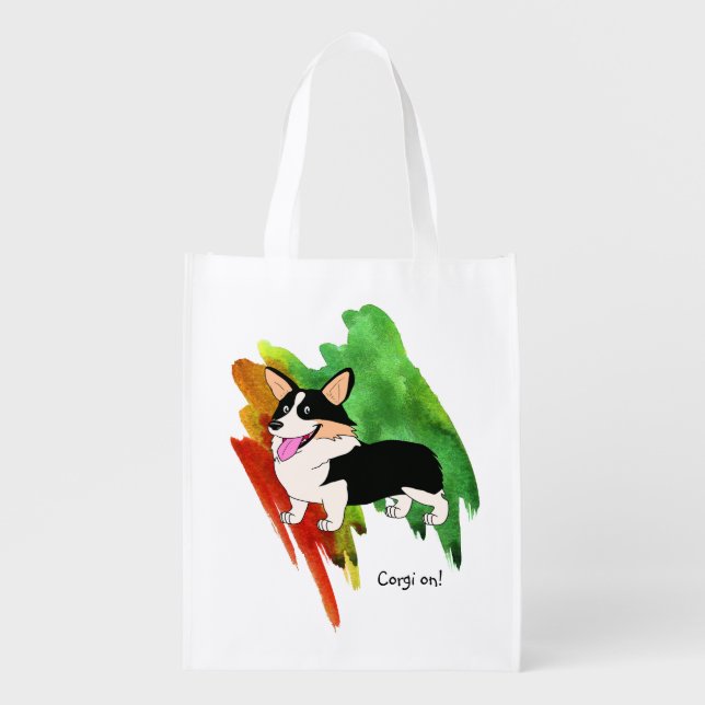 Corgi On Grocery Bag (Front)