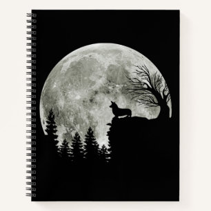 Corgi On Mountain Blood Moon Halloween Gifts Notebook