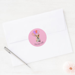 'Corgi Party Crew' Playful Pink Corgi Birthday  Classic Round Sticker