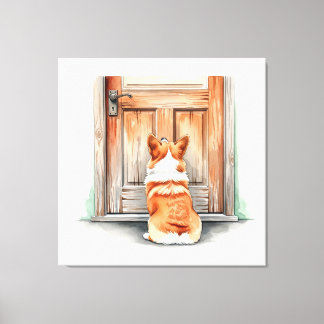 Corgi Patiently Waiting Canvas Print
