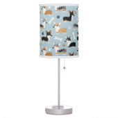 Corgi Pattern Blue Table Lamp (Left)