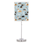 Corgi Pattern Blue Table Lamp (Back)
