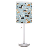 Corgi Pattern Blue Table Lamp (Right)