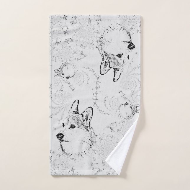 Corgi Pattern hand towel (Hand Towel)