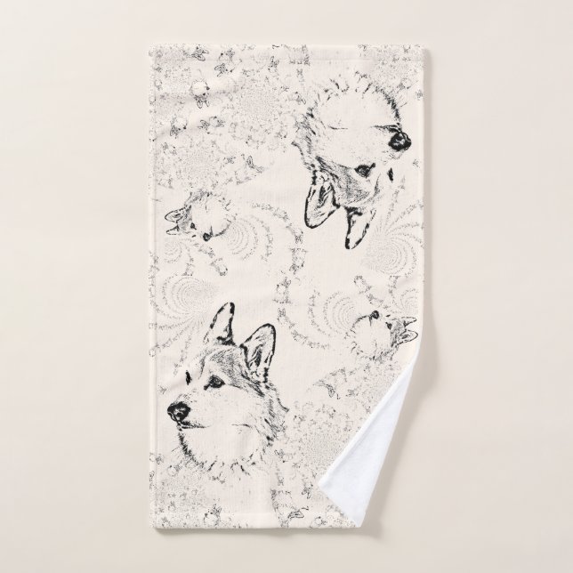 Corgi Pattern hand towel (Hand Towel)