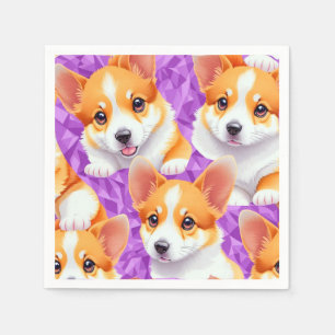 Corgi pattern napkins