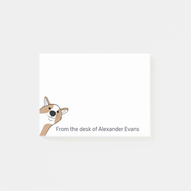Corgi Peeking Personalize Notes (Front)