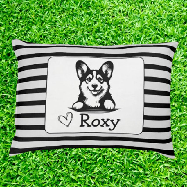 Corgi Peeking Puppy Customize Dog Bed (Treat your corgi to comfort with a personalized peeking puppy dog bed.  )
