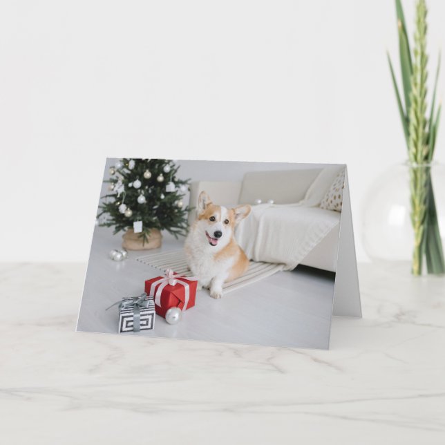 Corgi Pembroke Welsh Dog Lover Christmas Greeting Card (Front)