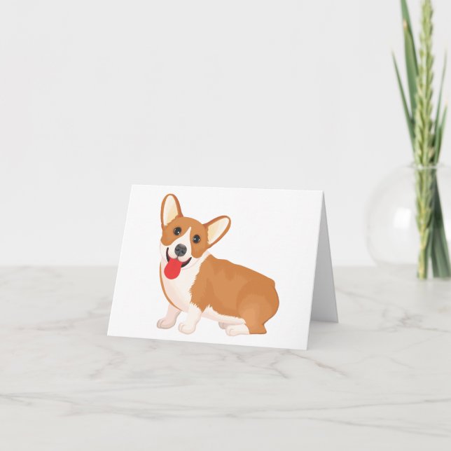 Corgi (Pembroke Welsh) Puppy Dog Note Card (Front)