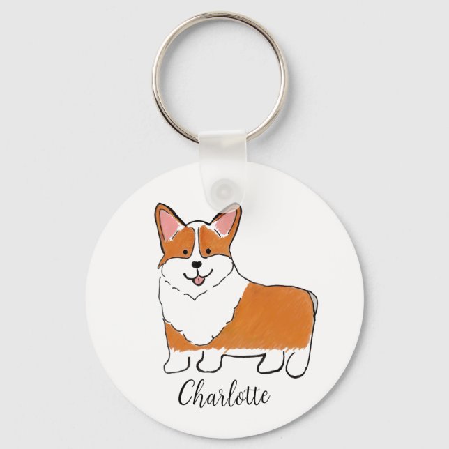 Corgi personalised keychain (Front)