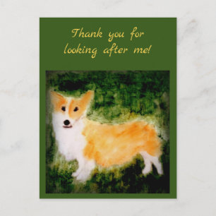 Corgi Pet Photograph Thank you Postcard