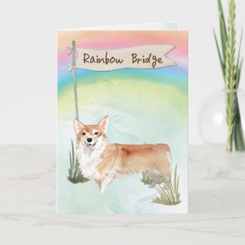 Corgi Pet Sympathy Over Rainbow Bridge Card